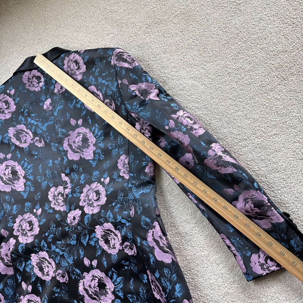 Kilburne Finch Tuxedo Jacket Mens 38R Purple Floral Blue Blazer Wedding - Picture 13 of 14